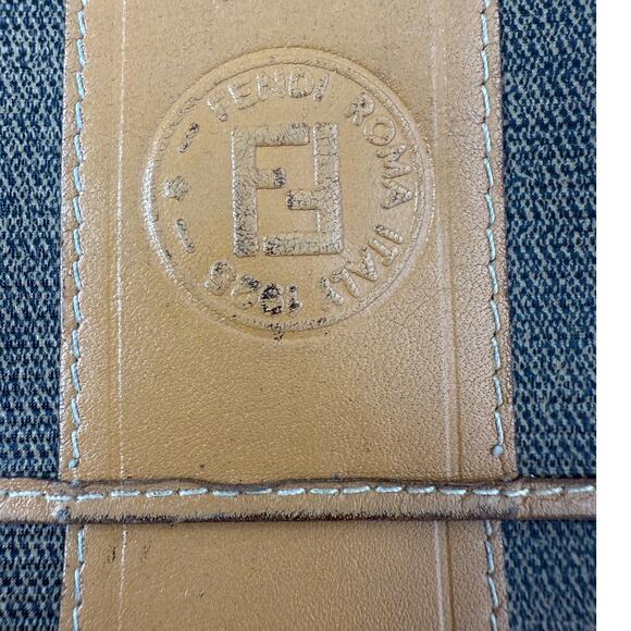 Vintage Fendi Pequin Stripe Canvas & Leather Wallet - Picture 14 of 16